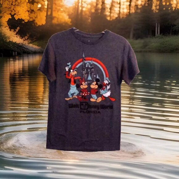 Womans Disney World T Shirt womans size small teens mickey goofy gray - Picture 2 of 4